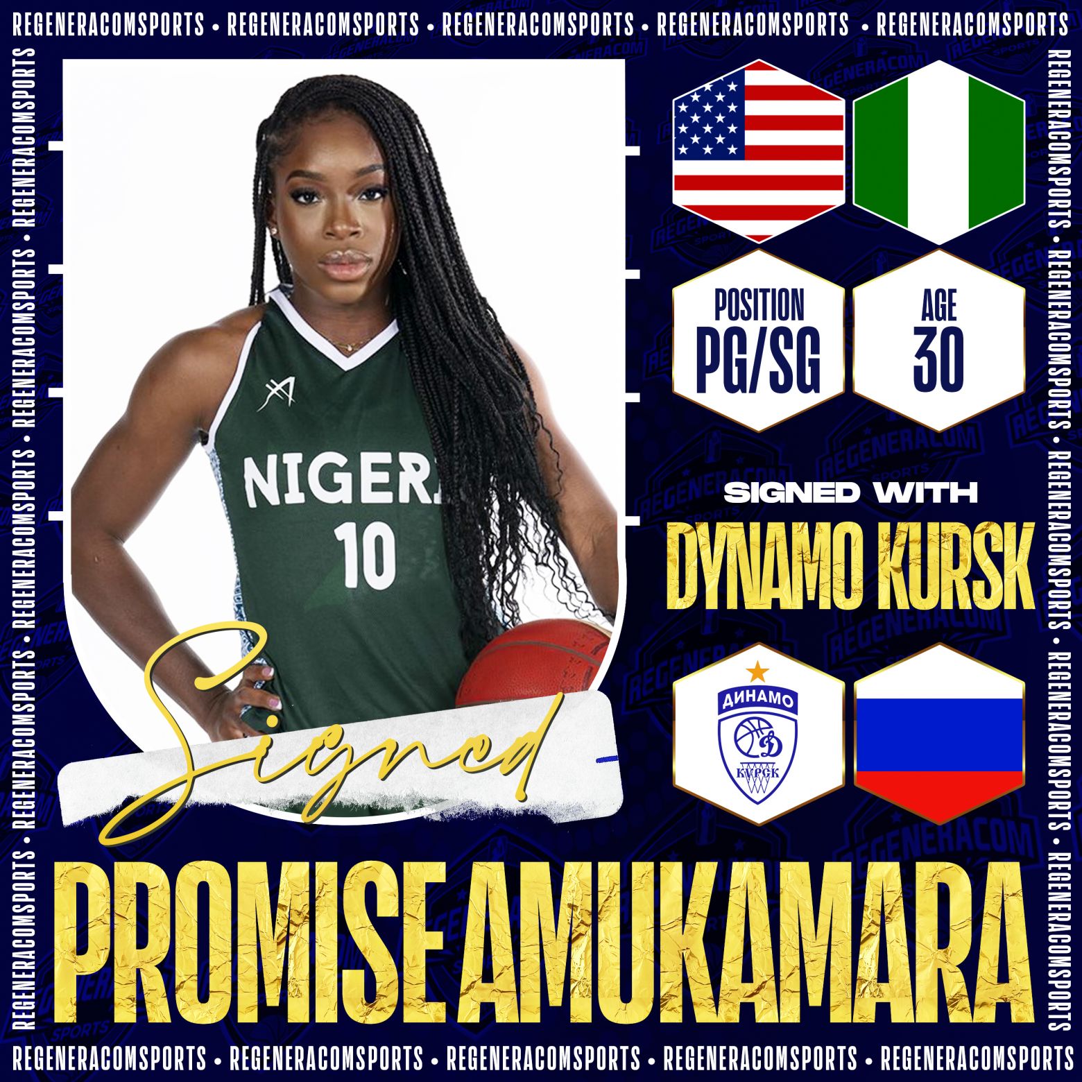 PROMISE AMUKAMARA has signed with Dynamo Kursk for the 2023/24 season