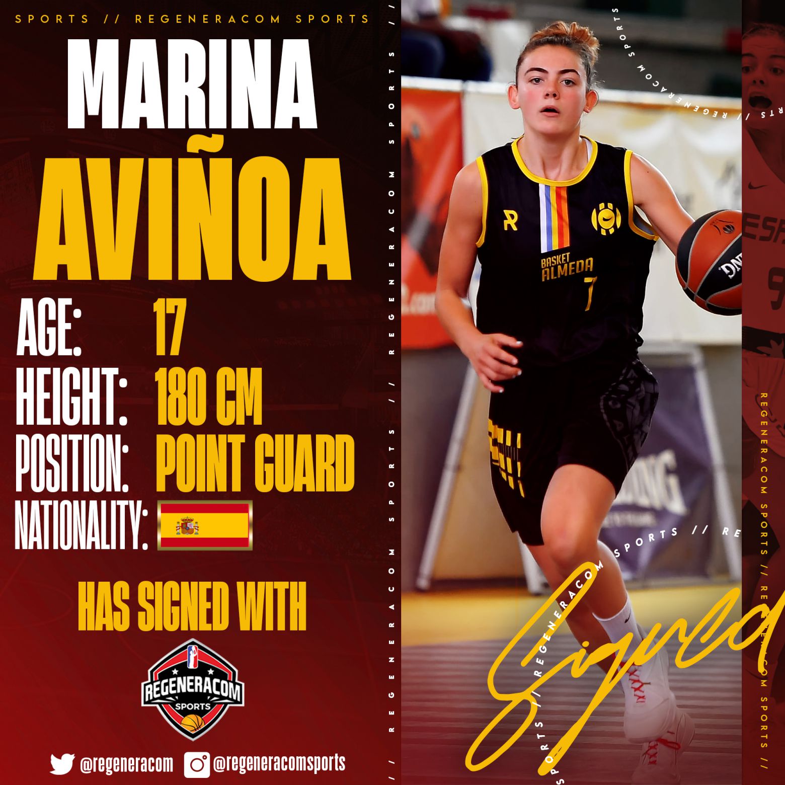MARINA AVIÑOA has signed with Regeneracom Sports