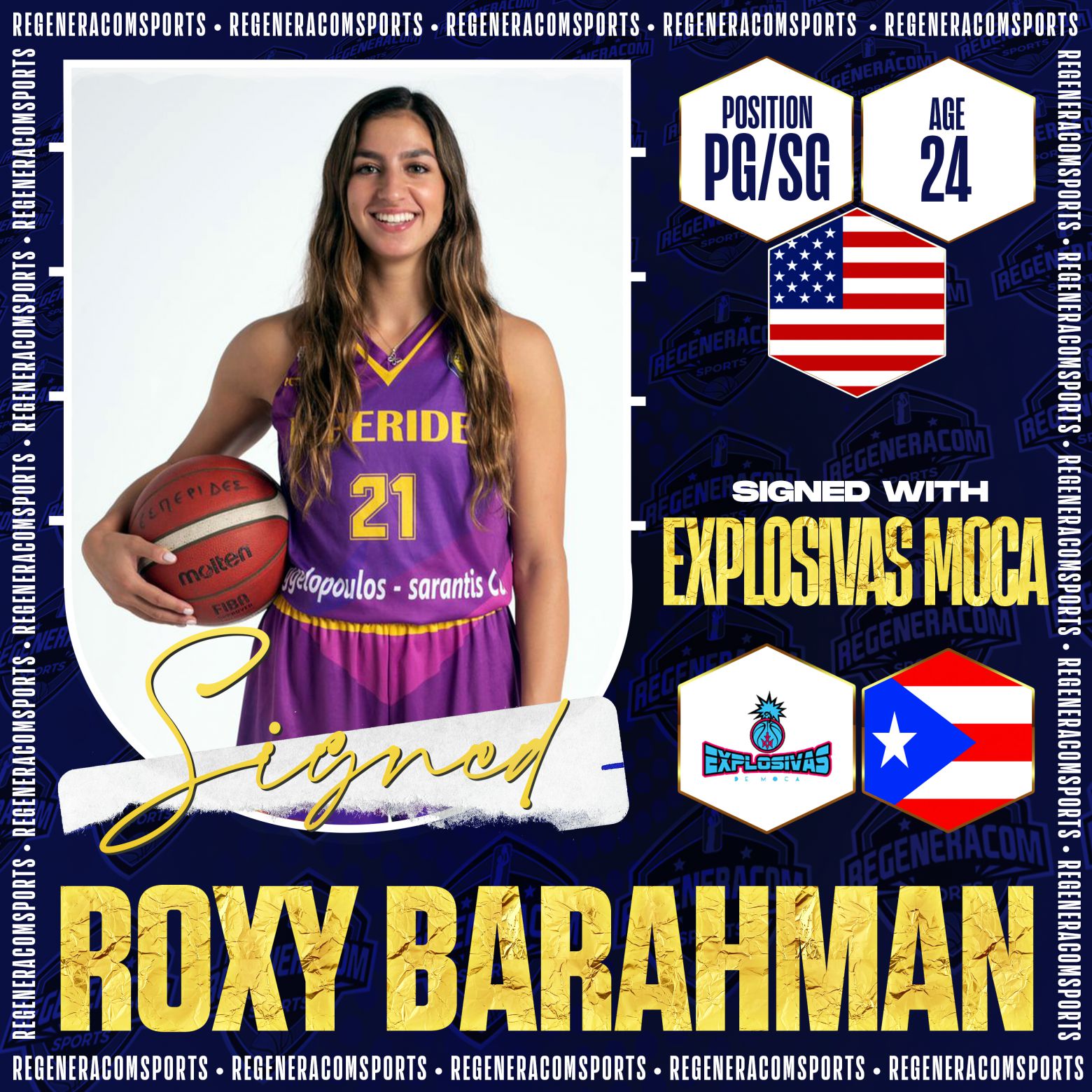 ROXY BARAHMAN ha firmado en Puerto Rico con Explosivas de Moca