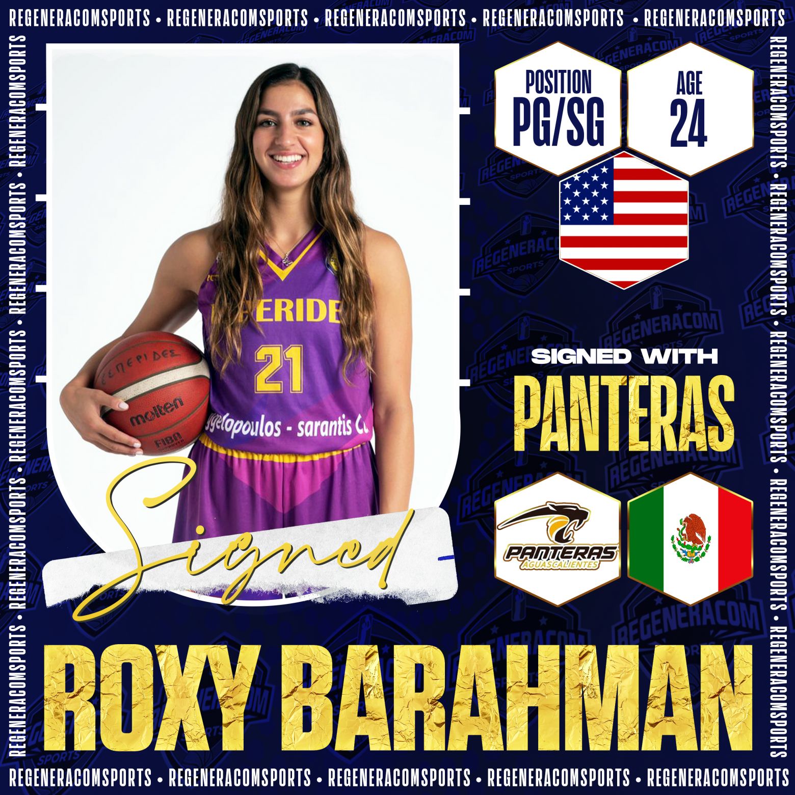 ROXY BARAHMAN has signed in Mexico with Panteras de Aguascalientes