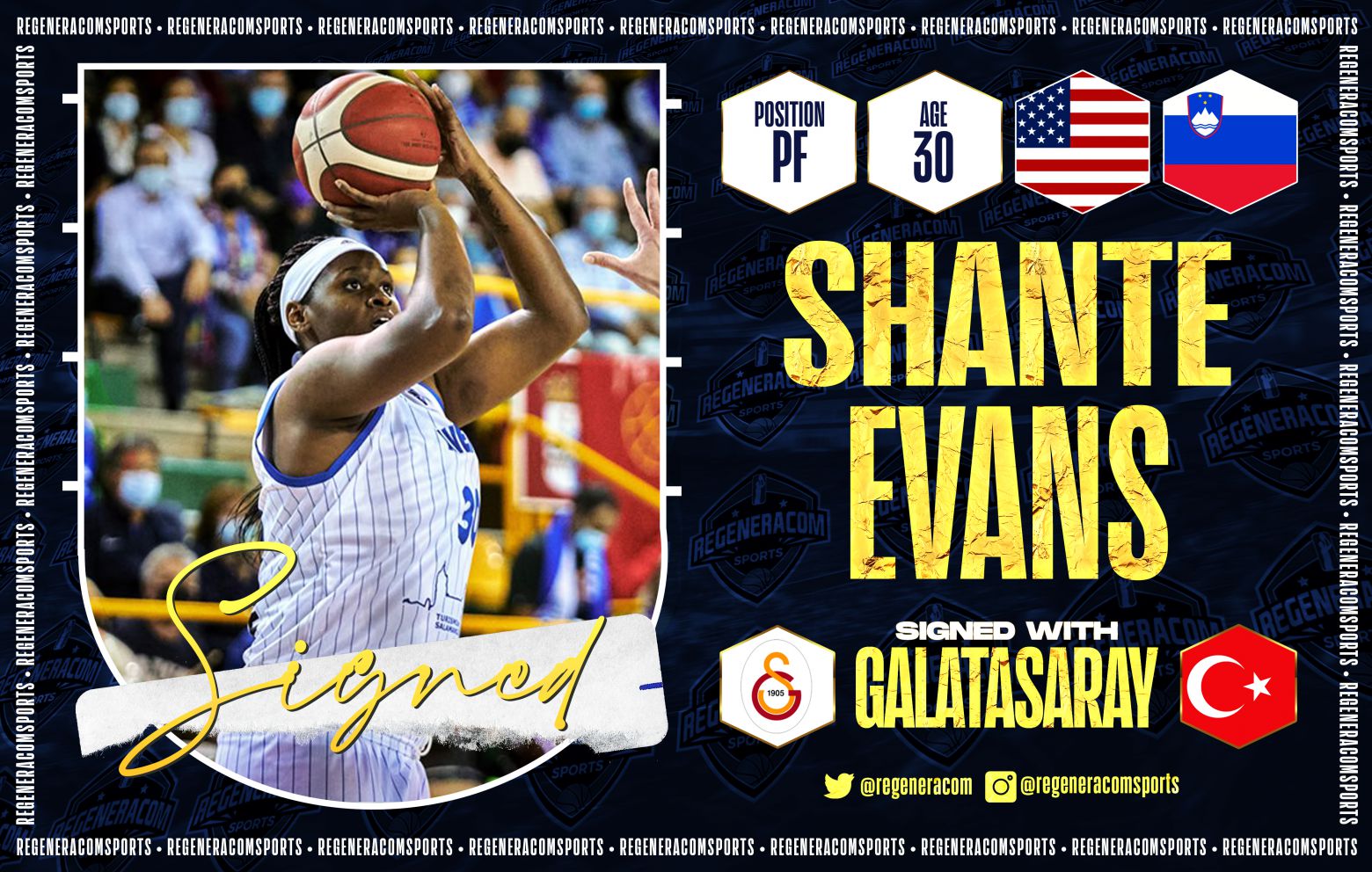 SHANTE EVANS has signed in Turkey with Galatasaray