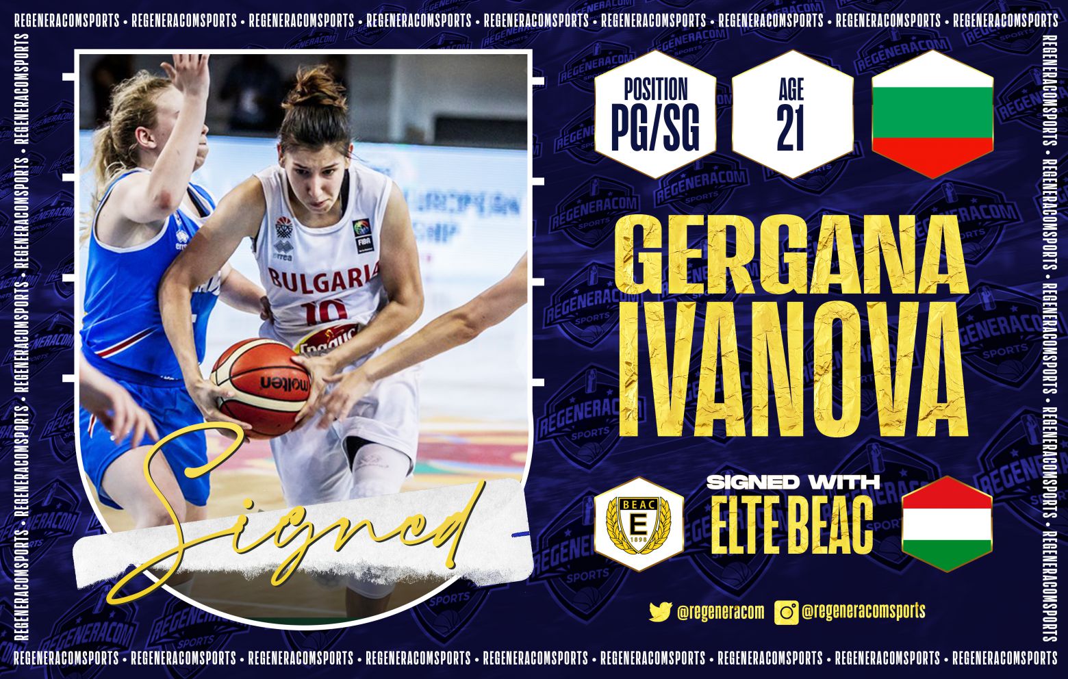 GERGANA IVANOVA has signed in Hungary with BEAC for the 2021/22 season
