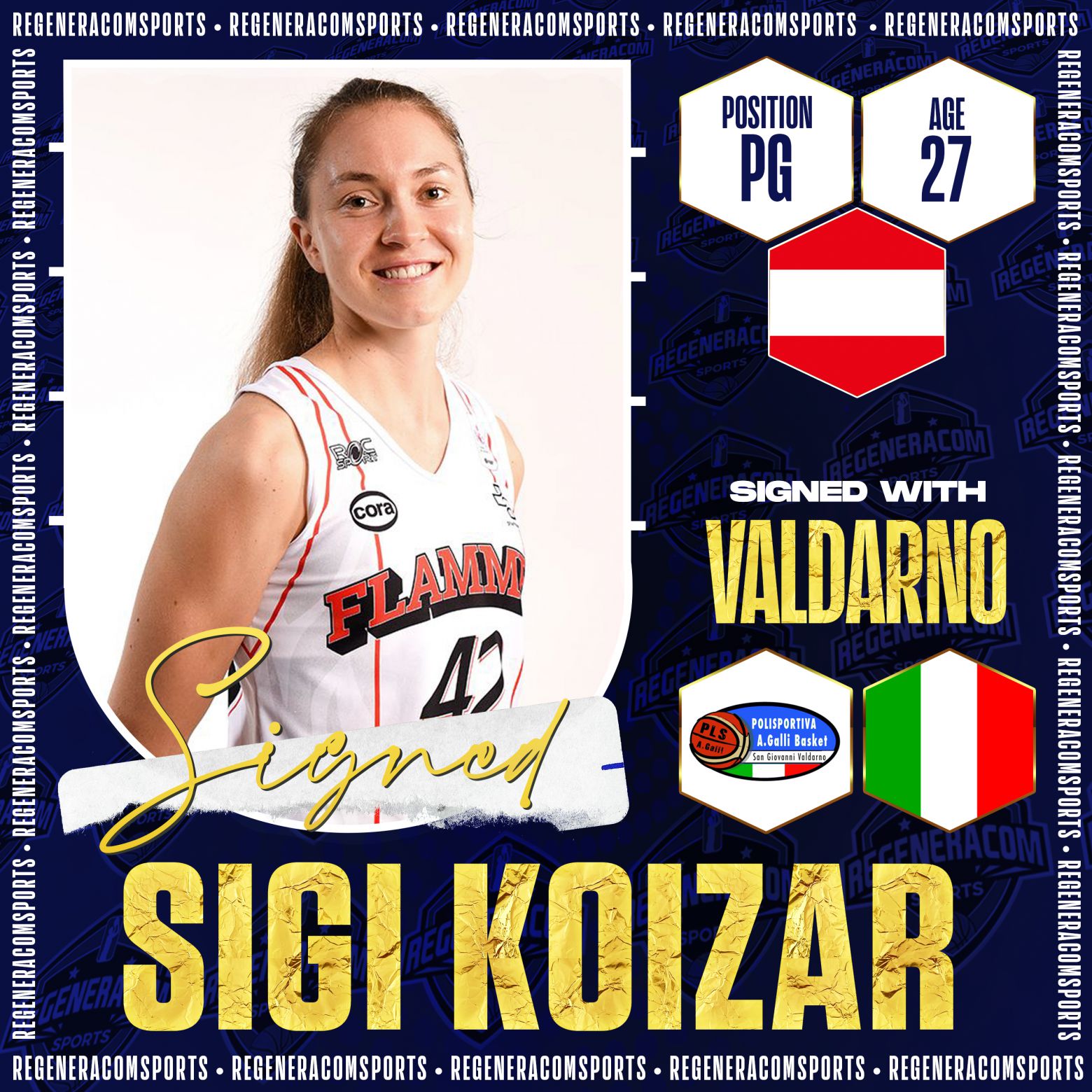 SIGI KOIZAR has signed in Italy with Valdarno until the end of the 2022/23 season