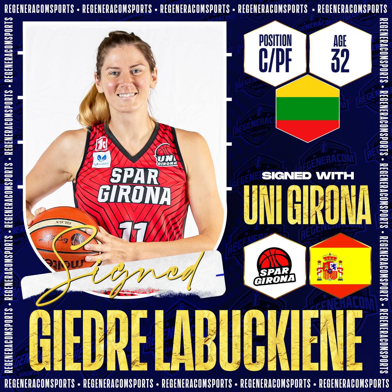 GIEDRE LABUCKIENE has re-signed with Uni Girona for the 2023/24 season
