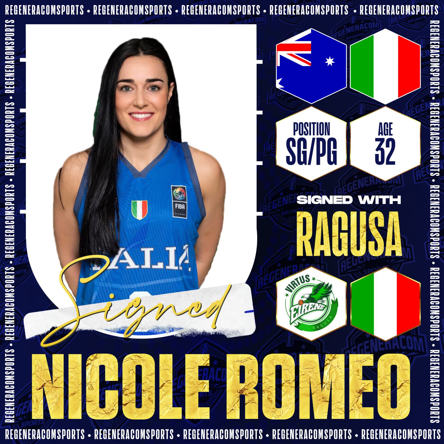 NICOLE ROMEO has re-signed with Ragusa for the 2022/23 season