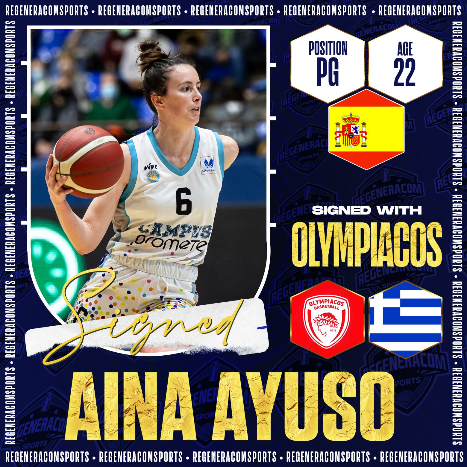 AINA AYUSO ha firmado con Olympiacos para la temporada 2022/23