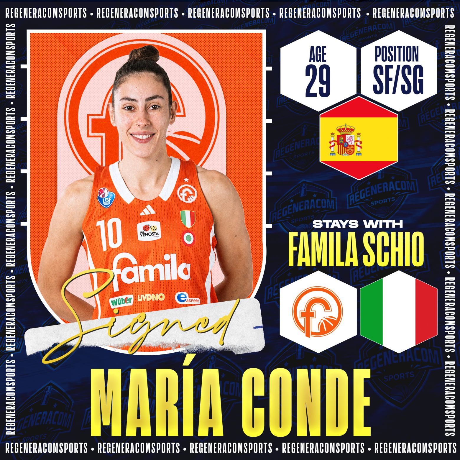 María Conde will stay with Familia Schio during the 2026/27 season