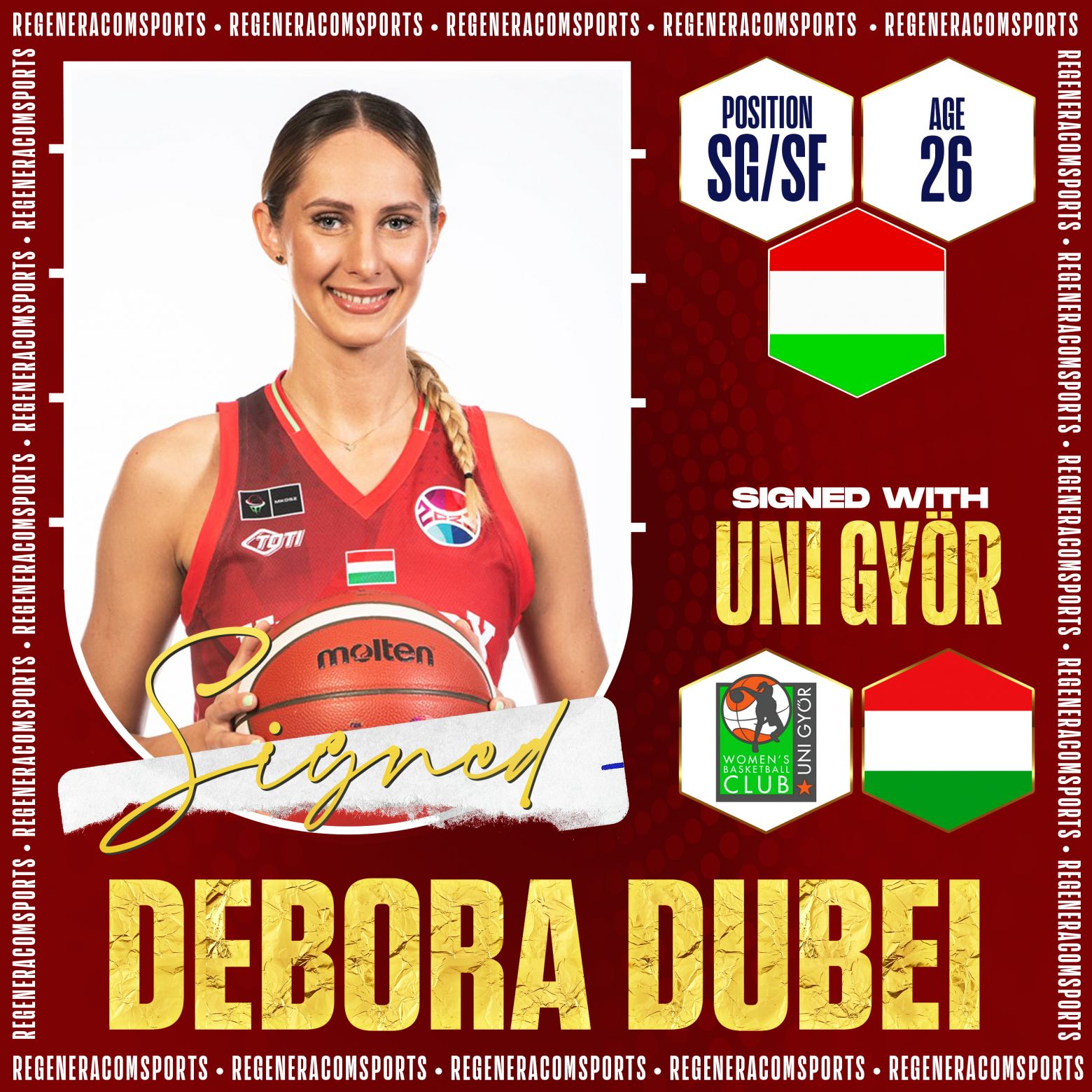 DEBORA DUBEI has re-signed with Uni Györ for the 2023/24 season