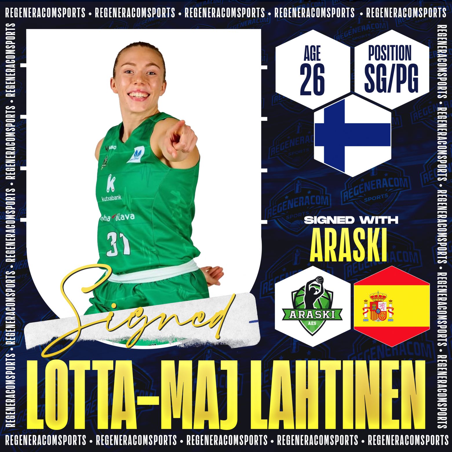 Lotta-Maj Lahtinen has re-signed with Araski for the 2026/27 season