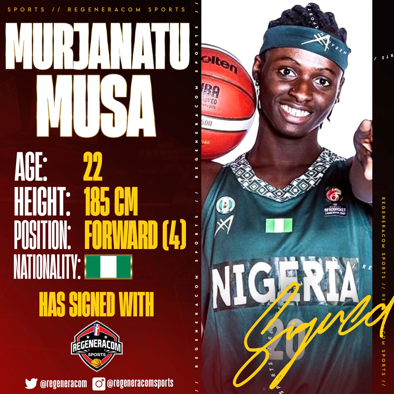 MURJANATU MUSA has signed with Regeneracom Sports