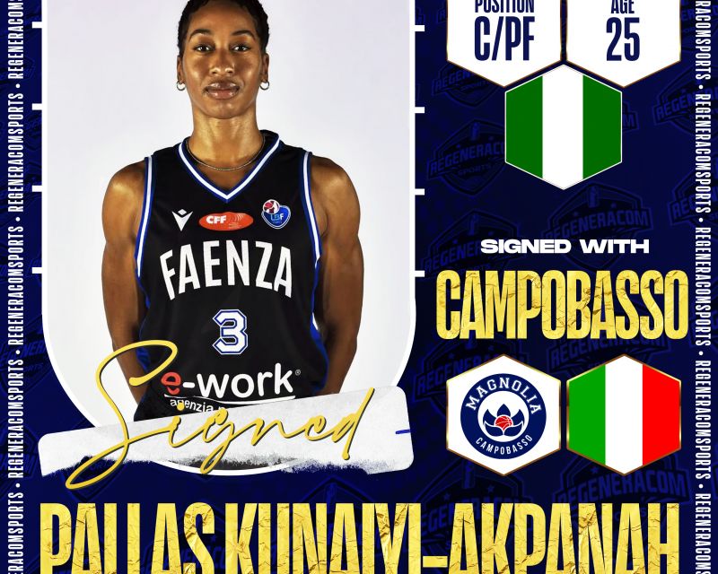 PALLAS KUNAIYI-AKPANAH has signed in Italy with Campobasso for the 2023/24 season